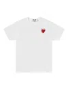 Comme Des Garçons Play Crew Neck Embroidered Heart Patch T-shirts In White