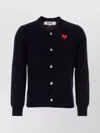 Comme Des Garçons Play Midnight Wool Cardigan With Ribbed Hem