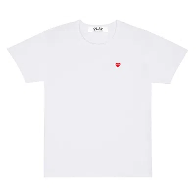 Pre-owned Comme Des Garçons Play Mini Embroidered Heart T-shirt In White