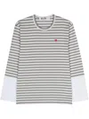 Comme Des Garçons Play Mini Heart-patch T-shirt In Grey