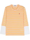 Comme Des Garçons Play Mini Heart-patch T-shirt In Yellow