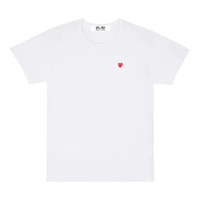 Comme Des Garçons Play Mini Red Emblem Classic Tee Unisex In White
