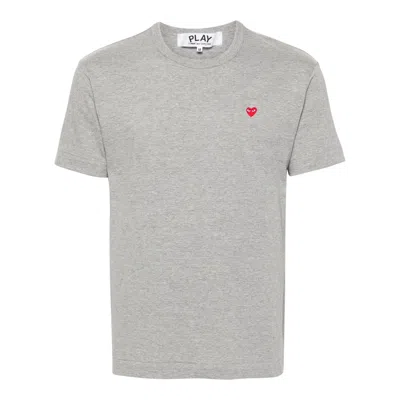 Comme Des Garçons Play Mini Red Emblem Classic Tee Unisex In Gray