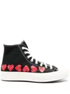 Comme Des Garçons Play Black Converse Edition Chuck 70 Multi Heart Sneakers In 1 Black