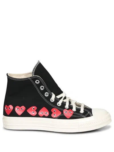 COMME DES GARÇONS PLAY MULTI HEART HIGH BLACK SNEAKERS