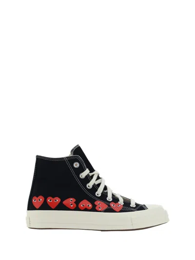 Comme Des Garçons Play Multi Heart High Sneakers In Nero