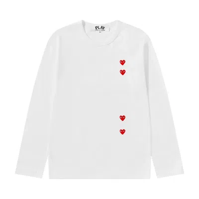 Pre-owned Comme Des Garçons Play Multi Heart Long-sleeve 'white/red' | Men's Size M