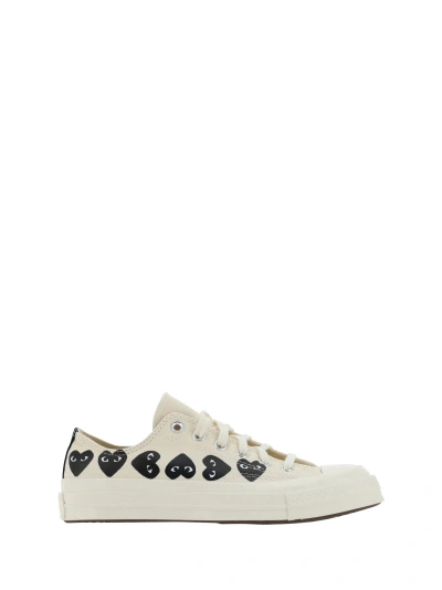 Comme Des Garçons Play Multi Heart Sneakers In White