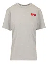 Comme Des Garçons Play Multi Hearts T-shirt In Gray