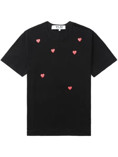 Comme Des Garçons Play Multi Red Heart Logo T-shirt In Black