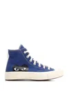 Comme Des Garçons Play Blue Converse Edition Half Heart Chuck 70 High Sneakers