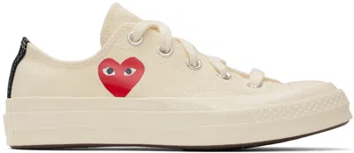 Comme Des Garçons Play Off-white Converse Edition Chuck 70 Cdg Ox Sneakers In 2 Beige