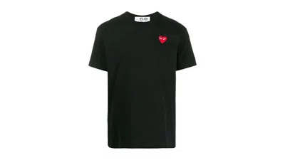 Pre-owned Comme Des Garçons Play P1t108 Play Red Heart T-shirt In Black