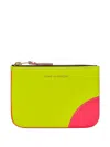 Comme Des Garçons Play Panelled Leather Zip Wallet In Yellow