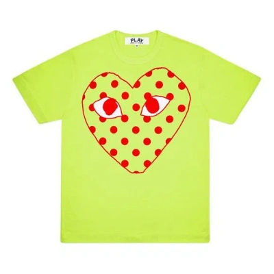 Comme Des Garçons Play Comme Des Garcons Play Pastelle Polka Dot Logo T-shirt 'green'