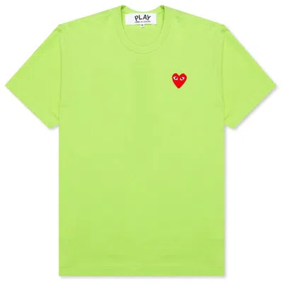 Pre-owned Comme Des Garçons Play Pastelle Red Emblem T-shirt In Green
