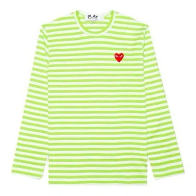 Comme Des Garçons Play Comme Des Garcons Play Pastelle Striped Long-sleeve Shirt 'green'