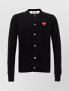 Comme Des Garçons Play Round-neck Cardigan Red Emmblem