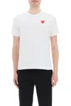 Comme Des Garçons Play Overlap-heart Print Cotton-jersey T-shirt In White