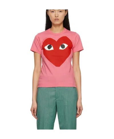 Comme Des Garçons Play Pattern Printed Short-sleeved T-shirt In Multicolor