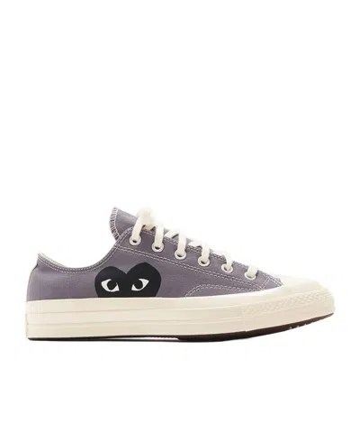 Comme Des Garçons Play Patterned Sneakers In Grey