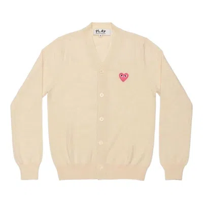Comme Des Garçons Play Pink Emblem V-neck Cardigan
