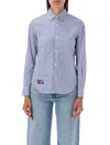 Comme Des Garçons Play Pixel Red Heart Shirt For Women In Blue