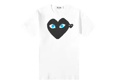 Pre-owned Comme Des Garçons Play Play Double Heart Logo Tee Shirt In White/black