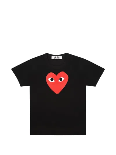 Comme Des Garçons Play Play Heart-print T-shirt In Black
