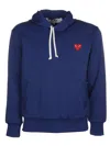 Comme Des Garçons Play Play Zip Hooded Sweatshirt In Navy