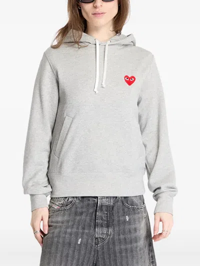 Comme Des Garçons Play Play Hoodie In Gray