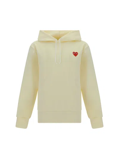 Comme Des Garçons Play Play Hoodie In White