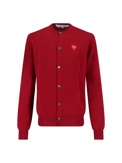 Comme Des Garçons Play Comme Des Garcons Play Play Logo 100% Wool Unisex Sweater In Red