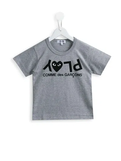 Comme Des Garçons Play Kids' Play Print T-shirt In Gray