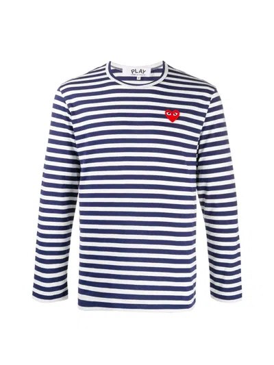 COMME DES GARÇONS PLAY PLAY STRIPED T-SHIRT RED HEART