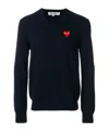 Comme Des Garçons Play Black Layered Double Heart Long Sleeve T-shirt In Black