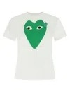 Comme Des Garçons Play Play T-shirt Green Heart In White