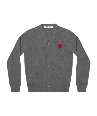 Comme Des Garçons Play Play V-neck Cardigan In Gray