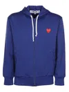 Comme Des Garçons Play Play Zip Hooded Sweatshirt In Navy