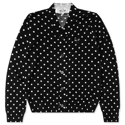 Pre-owned Comme Des Garçons Play Polka Dot Cardigan Sweater In Black
