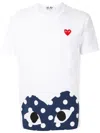 Comme Des Garçons Play Polka-dot Logo-print Cotton-jersey T-shirt In White