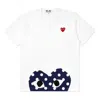 Comme Des Garçons Play Comme Des Garcons Play Blue Polka Dots Pattern Short Sleeve White