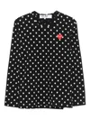 Comme Des Garçons Play Polka-dot Heart-logo T-shirt In Black