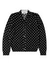 Comme Des Garçons Play Polka-dot Heart-patch Cardigan In Black