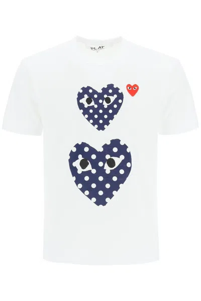 Comme Des Garçons Play Heart-motif Cotton T-shirt In White
