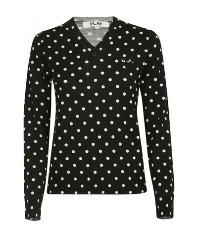 Comme Des Garçons Play Polka Dot Knitted Sweater