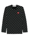 Comme Des Garçons Play Polka-dot Heart-logo T-shirt In Black