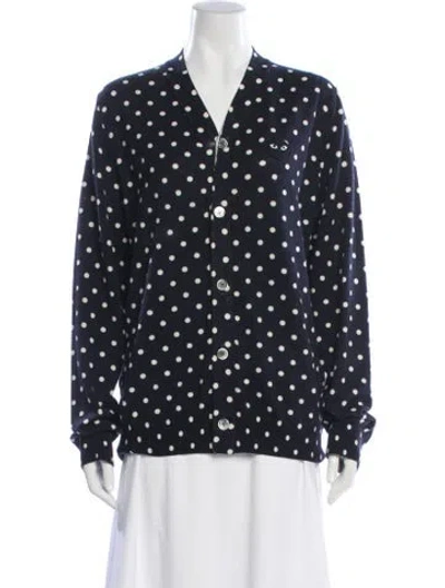 Pre-owned Comme Des Garçons Play Polka Dot Print V-neck Sweater In Black