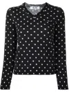 Comme Des Garçons Play Polka Dot-print V-neck Jumper In Black