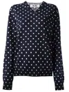 Comme Des Garçons Play Polka-dot Knit Sweater In Blue